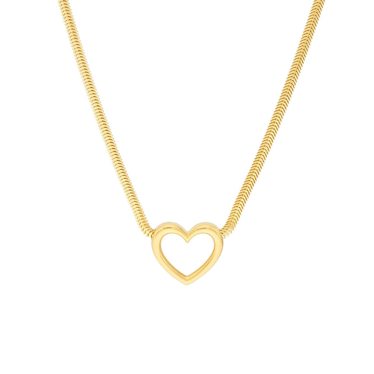 Birmingham Jewelry - 14K Yellow Gold Snake Open Heart Necklace - Birmingham Jewelry