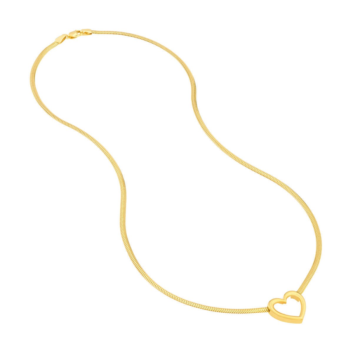 Birmingham Jewelry - 14K Yellow Gold Snake Open Heart Necklace - Birmingham Jewelry