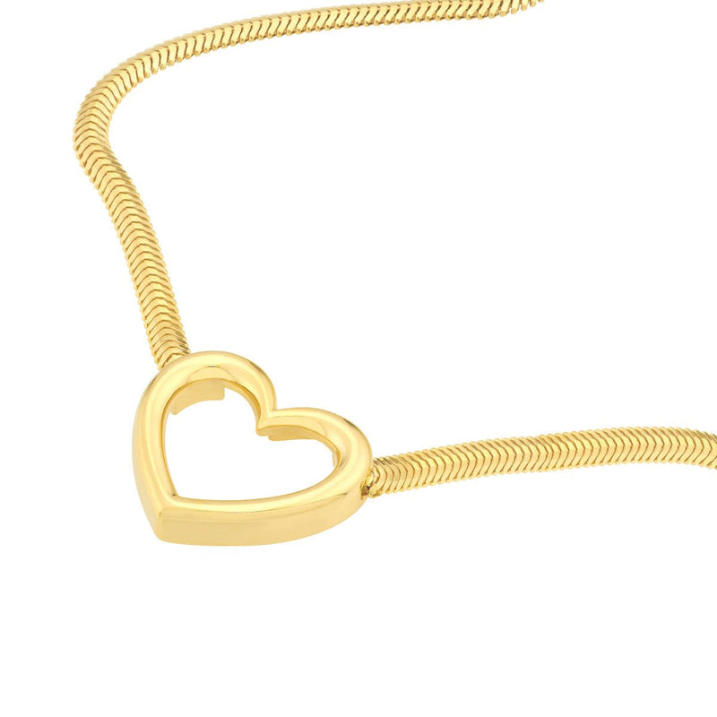 Birmingham Jewelry - 14K Yellow Gold Snake Open Heart Necklace - Birmingham Jewelry