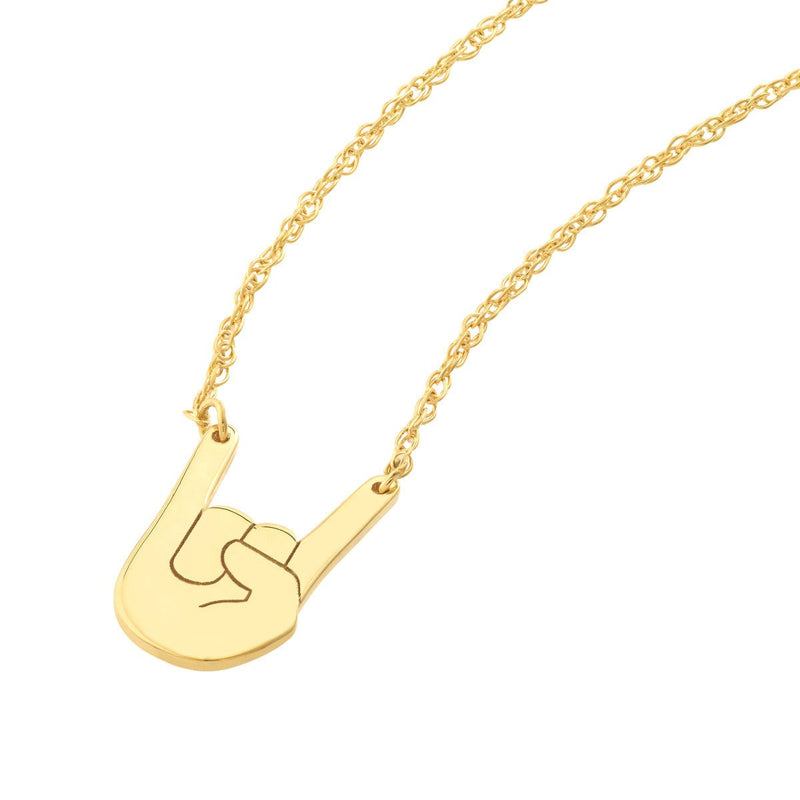 Birmingham Jewelry - 14K Yellow Gold So You ASL I Love You Necklace - Birmingham Jewelry