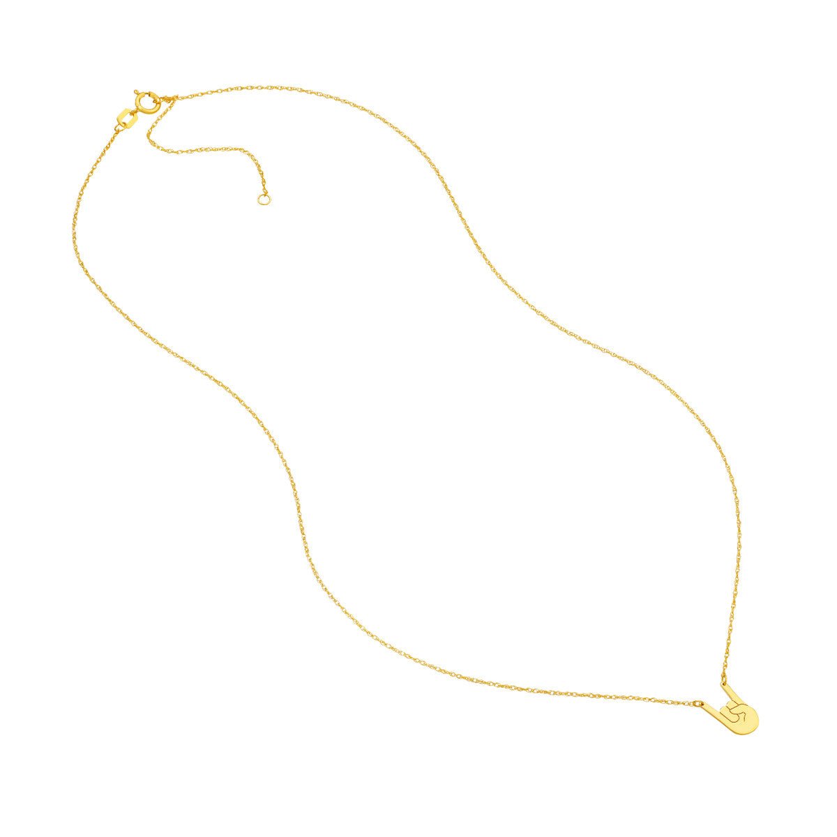 14K Yellow Gold So You ASL I Love You Necklace Birmingham Jewelry Necklace Birmingham Jewelry 