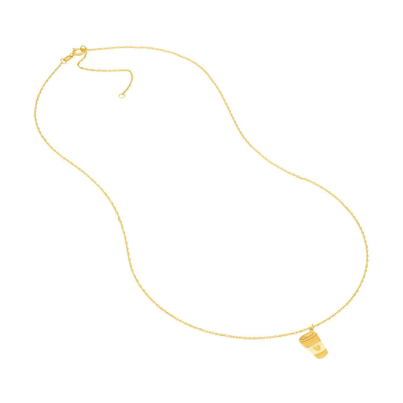 Birmingham Jewelry - 14K Yellow Gold So You Coffee Cup Necklace - Birmingham Jewelry