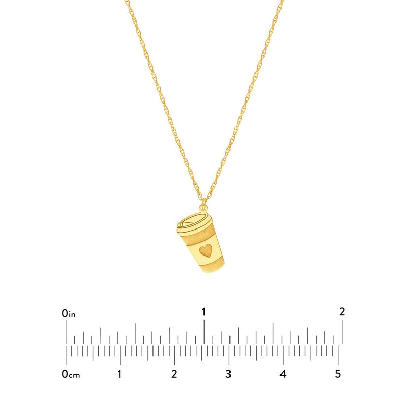 Birmingham Jewelry - 14K Yellow Gold So You Coffee Cup Necklace - Birmingham Jewelry