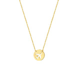 Birmingham Jewelry - 14K Yellow Gold So You Cutout Airplane Mini Disc Adjustable Necklace - Birmingham Jewelry