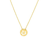 Birmingham Jewelry - 14K Yellow Gold So You Cutout Flower Mini Disc Necklace - Birmingham Jewelry