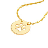 Birmingham Jewelry - 14K Yellow Gold So You Cutout Paw Mini Disc Adj Necklace - Birmingham Jewelry