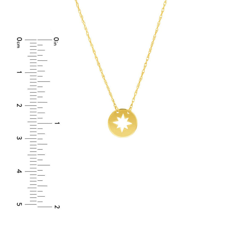 Birmingham Jewelry - 14K Yellow Gold So You Cutout Star Mini Disc Adjustable Necklace - Birmingham Jewelry