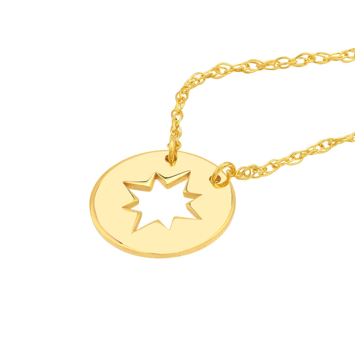 14K Yellow Gold So You Cutout Star Mini Disc Adjustable Necklace Birmingham Jewelry Necklace Birmingham Jewelry 