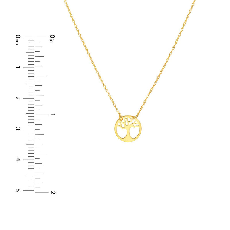 Birmingham Jewelry - 14K Yellow Gold So You Cutout Tree of Life Disc Adj Necklace - Birmingham Jewelry