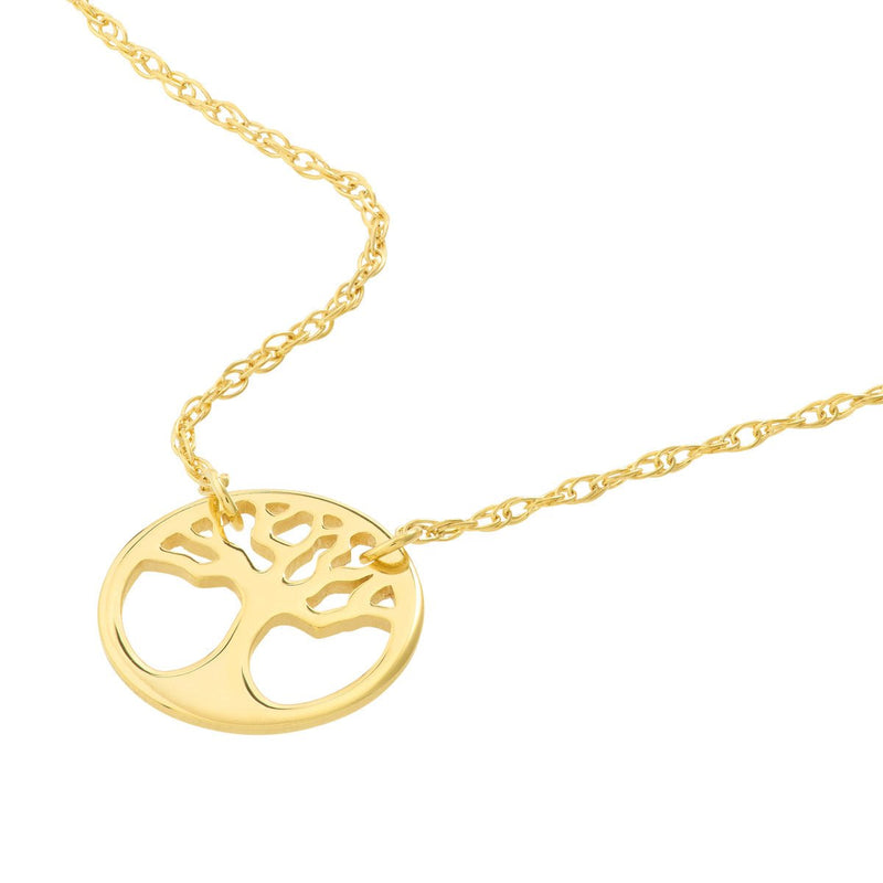 Birmingham Jewelry - 14K Yellow Gold So You Cutout Tree of Life Disc Adj Necklace - Birmingham Jewelry