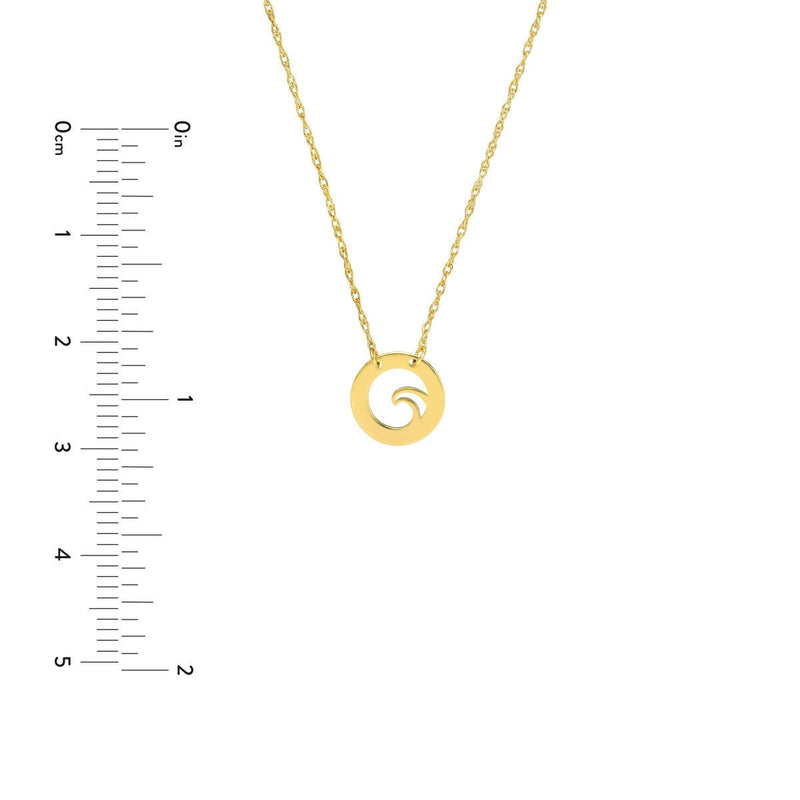 Birmingham Jewelry - 14K Yellow Gold So You Cutout Wave Mini Disc Adj Necklace - Birmingham Jewelry