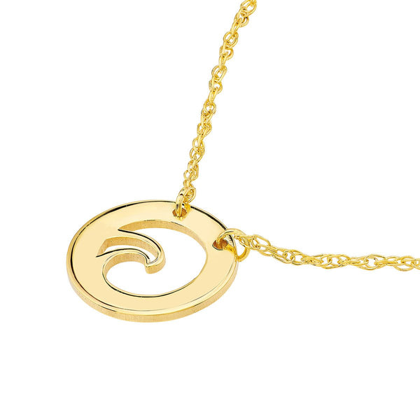 Birmingham Jewelry - 14K Yellow Gold So You Cutout Wave Mini Disc Adj Necklace - Birmingham Jewelry