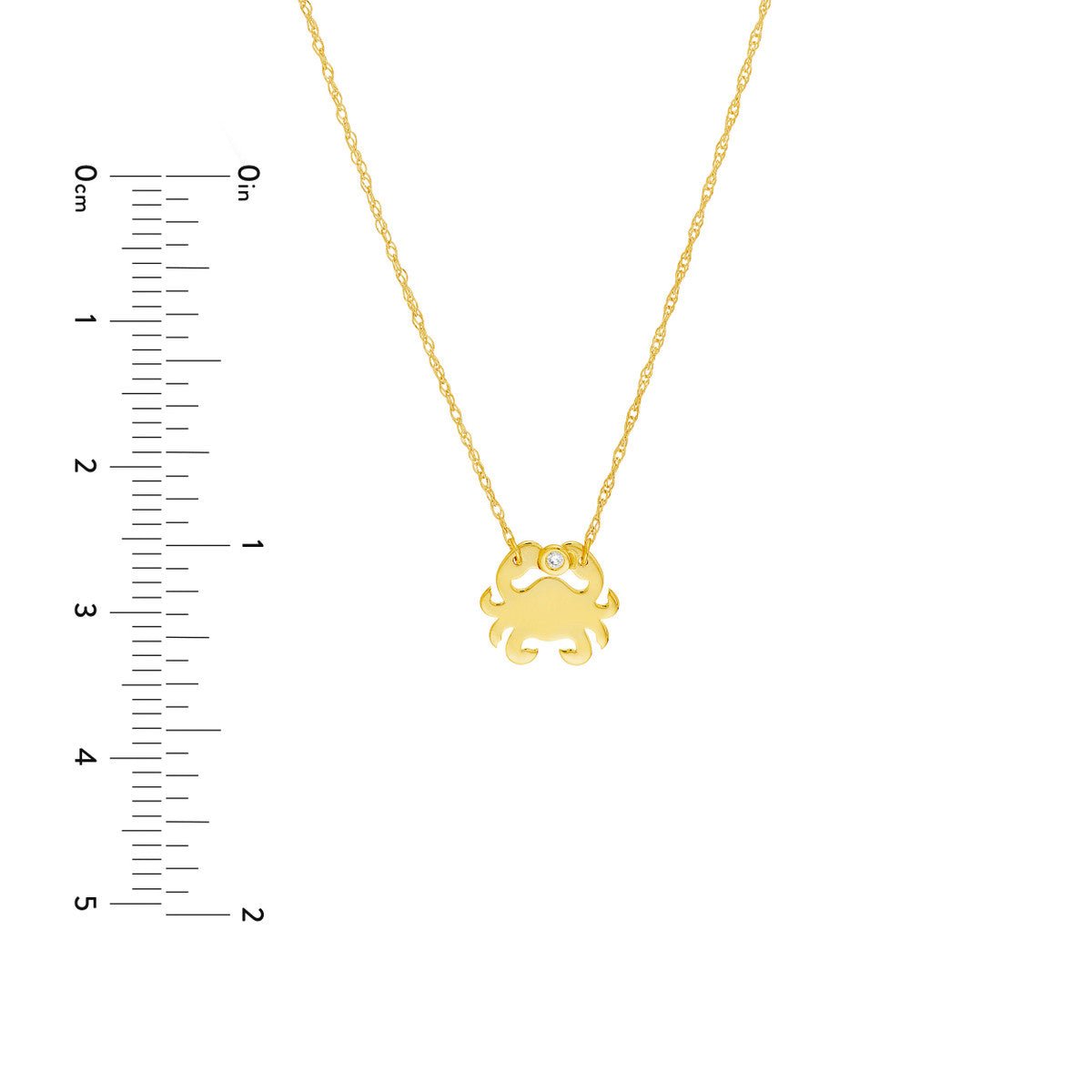 14K Yellow Gold So You Diamond Mini Crab Adjustable Necklace Birmingham Jewelry Necklace Birmingham Jewelry 