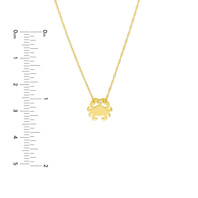 Birmingham Jewelry - 14K Yellow Gold So You Diamond Mini Crab Adjustable Necklace - Birmingham Jewelry