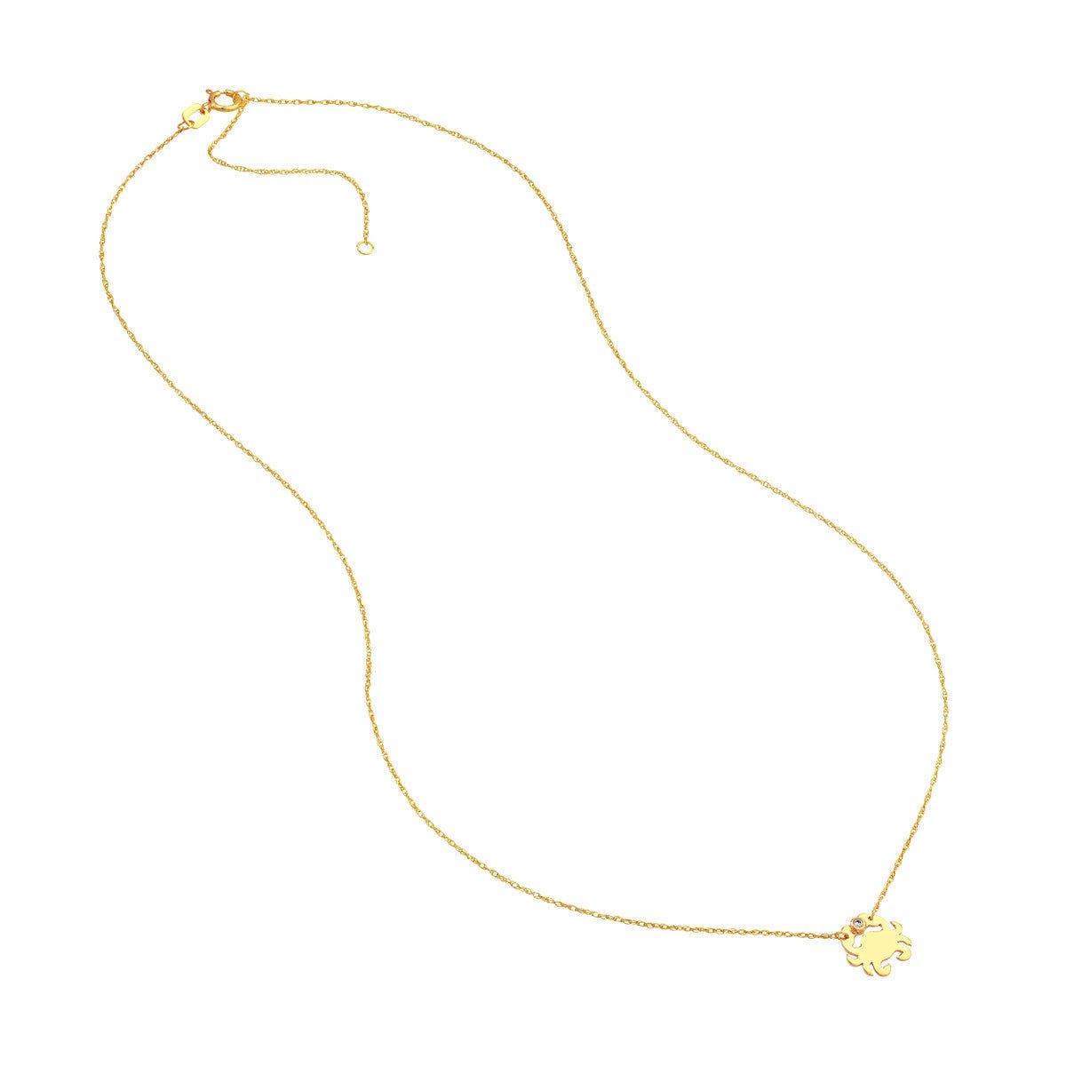 14K Yellow Gold So You Diamond Mini Crab Adjustable Necklace Birmingham Jewelry Necklace Birmingham Jewelry 