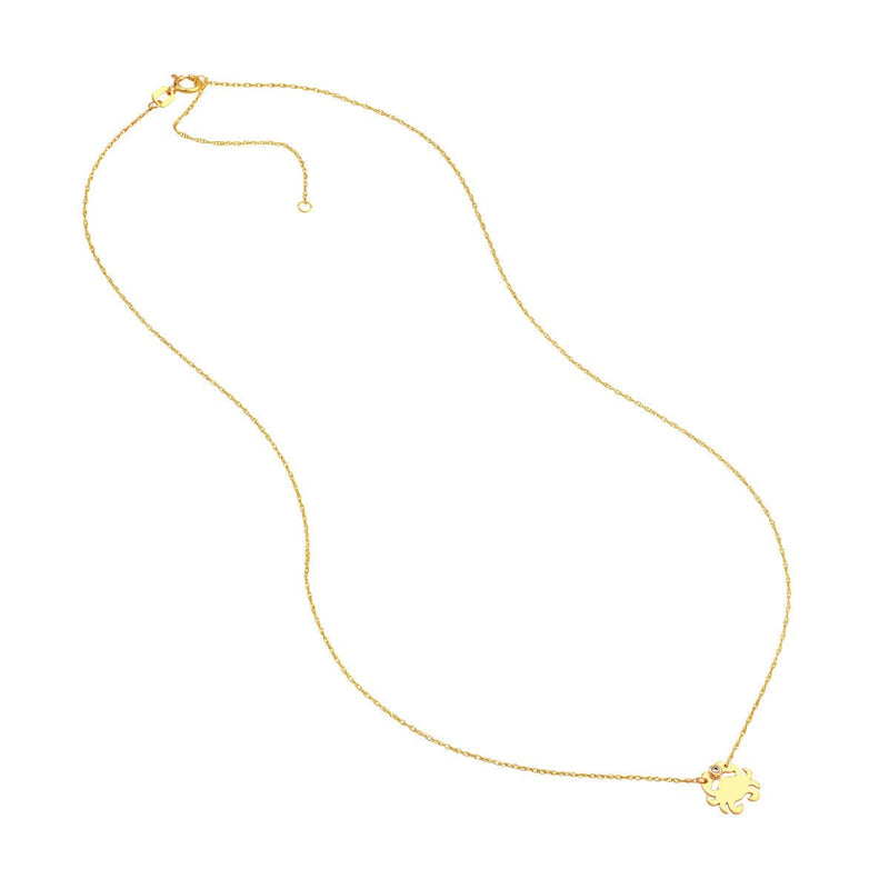 Birmingham Jewelry - 14K Yellow Gold So You Diamond Mini Crab Adjustable Necklace - Birmingham Jewelry