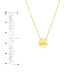 Birmingham Jewelry - 14K Yellow Gold So You Etched Mountain Mini Disc Adjustable Necklace - Birmingham Jewelry