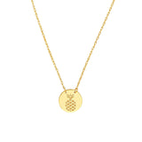 Birmingham Jewelry - 14K Yellow Gold So You Etched Pineapple Mini Disc Necklace - Birmingham Jewelry