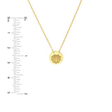 Birmingham Jewelry - 14K Yellow Gold So You Etched Seashell Mini Disc Adjustable Necklace - Birmingham Jewelry