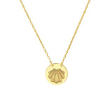 Birmingham Jewelry - 14K Yellow Gold So You Etched Seashell Mini Disc Adjustable Necklace - Birmingham Jewelry