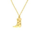 Birmingham Jewelry - 14K Yellow Gold So You Five Stars Cowboy Boot Necklace - Birmingham Jewelry