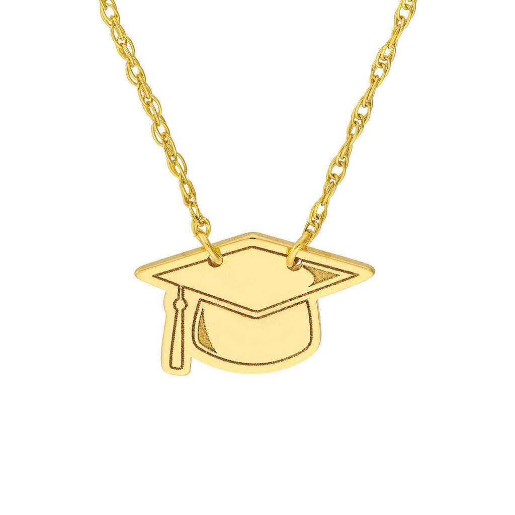 14K Yellow Gold So You Graduation Cap Necklace