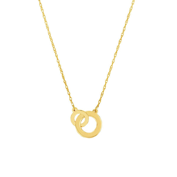 Birmingham Jewelry - 14K Yellow Gold So You Interlocked Circles Adjustable Necklace - Birmingham Jewelry