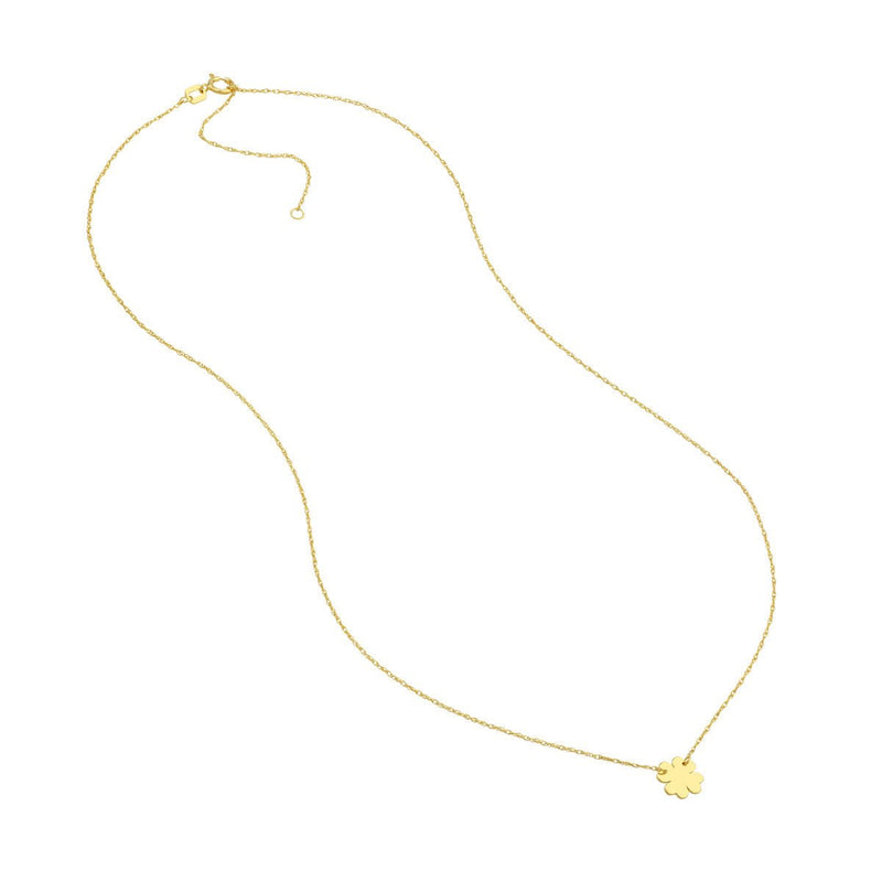 14K Yellow Gold So You Mini 4-Leaf Clover Adj Necklace Birmingham Jewelry Necklace Birmingham Jewelry 