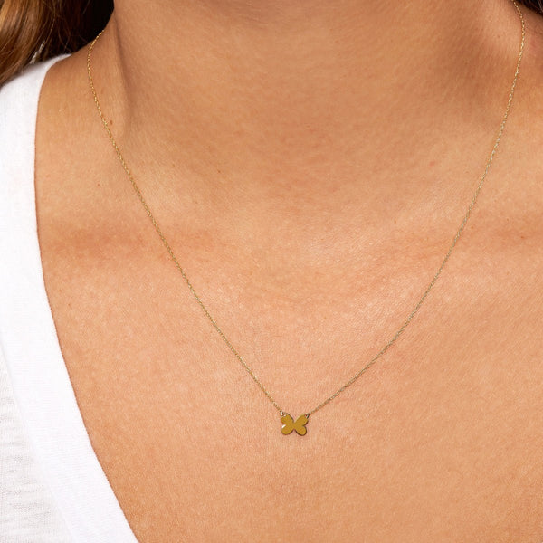 Birmingham Jewelry - 14K Yellow Gold So You Mini Butterfly Adjustable Necklace - Birmingham Jewelry