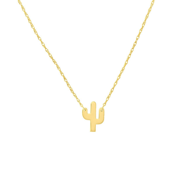 Birmingham Jewelry - 14K Yellow Gold So You Mini Cactus Adjustable Necklace - Birmingham Jewelry