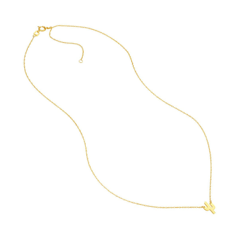 Birmingham Jewelry - 14K Yellow Gold So You Mini Cactus Adjustable Necklace - Birmingham Jewelry