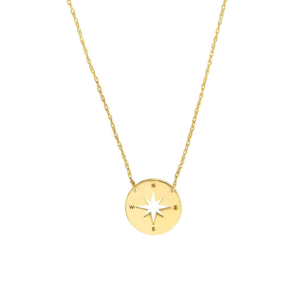 Birmingham Jewelry - 14K Yellow Gold So You Mini Compass Adjustable Necklace - Birmingham Jewelry