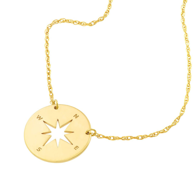 Birmingham Jewelry - 14K Yellow Gold So You Mini Compass Adjustable Necklace - Birmingham Jewelry