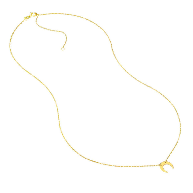 Birmingham Jewelry - 14K Yellow Gold So You Mini Crescent Moon Adj Necklace - Birmingham Jewelry