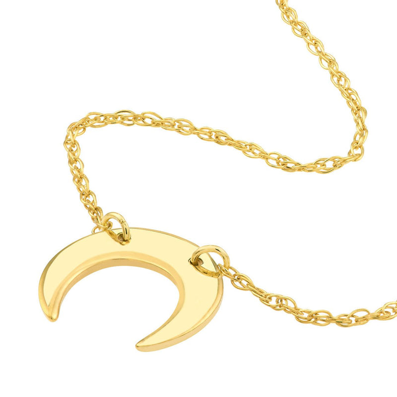 Birmingham Jewelry - 14K Yellow Gold So You Mini Crescent Moon Adj Necklace - Birmingham Jewelry