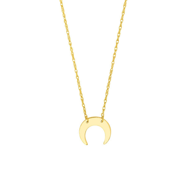 Birmingham Jewelry - 14K Yellow Gold So You Mini Crescent Moon Adj Necklace - Birmingham Jewelry