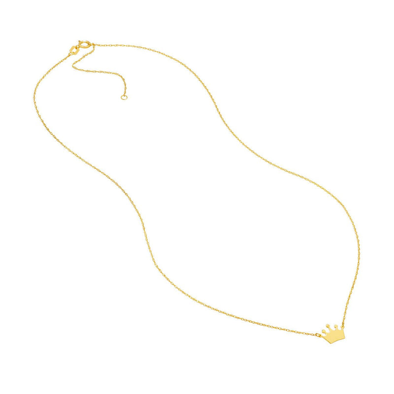 Birmingham Jewelry - 14K Yellow Gold So You Mini Crown Adjustable Necklace - Birmingham Jewelry