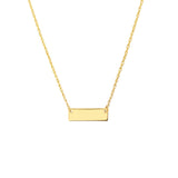 Birmingham Jewelry - 14K Yellow Gold So You Mini Engravable Bar Adjustable Necklace - Birmingham Jewelry