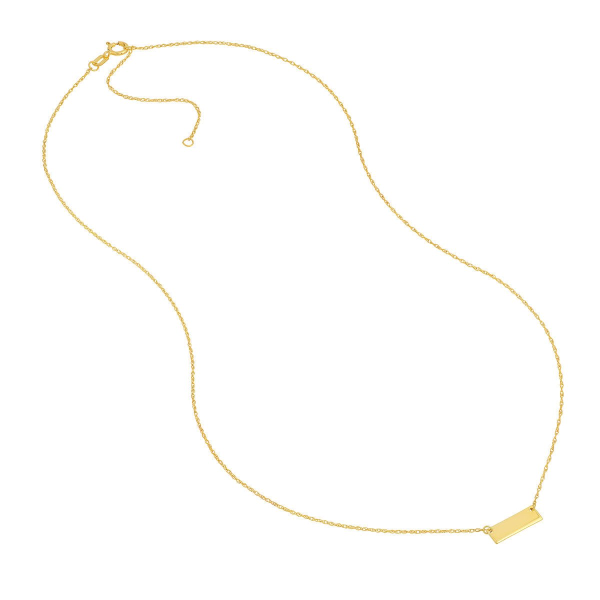 Birmingham Jewelry - 14K Yellow Gold So You Mini Engravable Bar Adjustable Necklace - Birmingham Jewelry