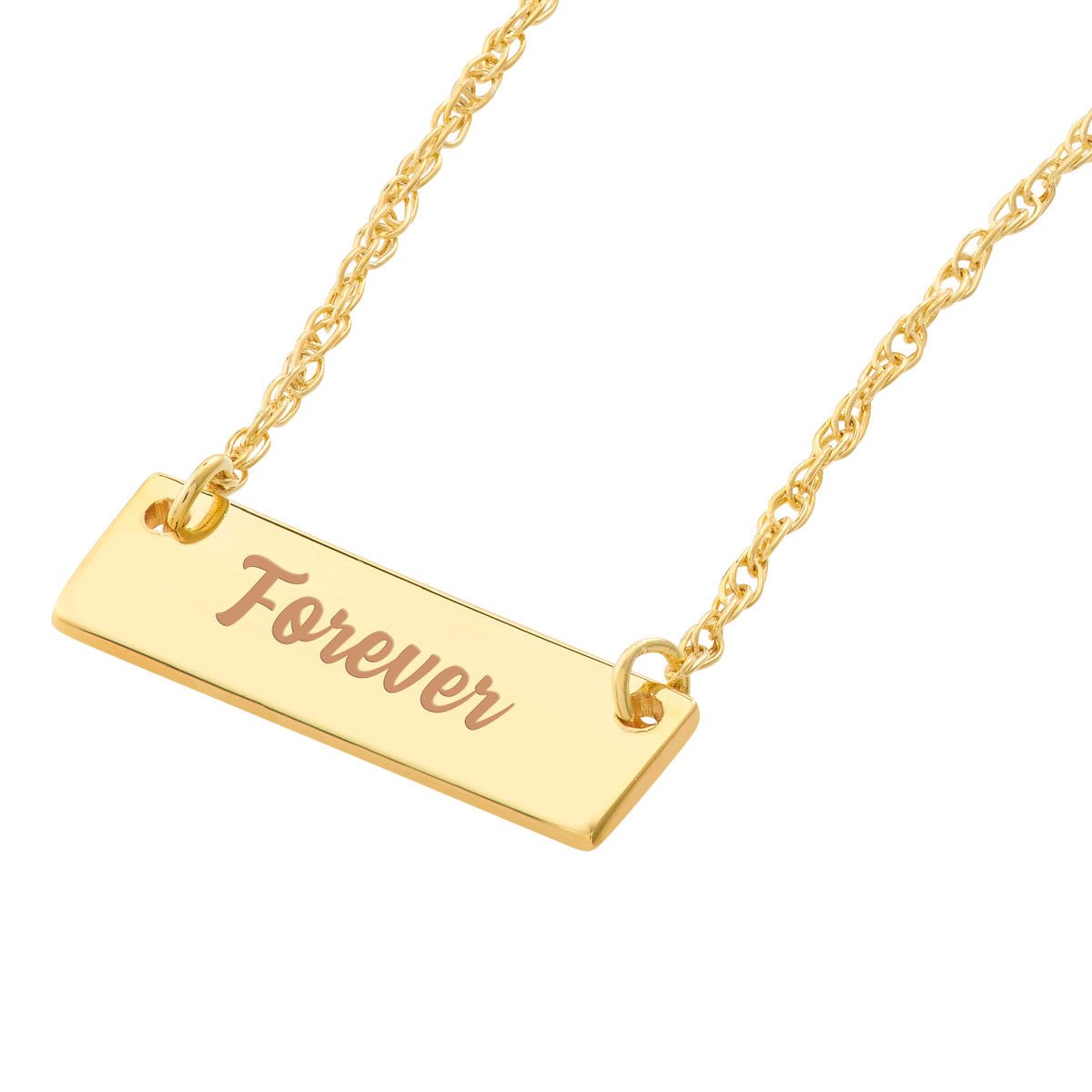 Birmingham Jewelry - 14K Yellow Gold So You Mini Engravable Bar Adjustable Necklace - Birmingham Jewelry