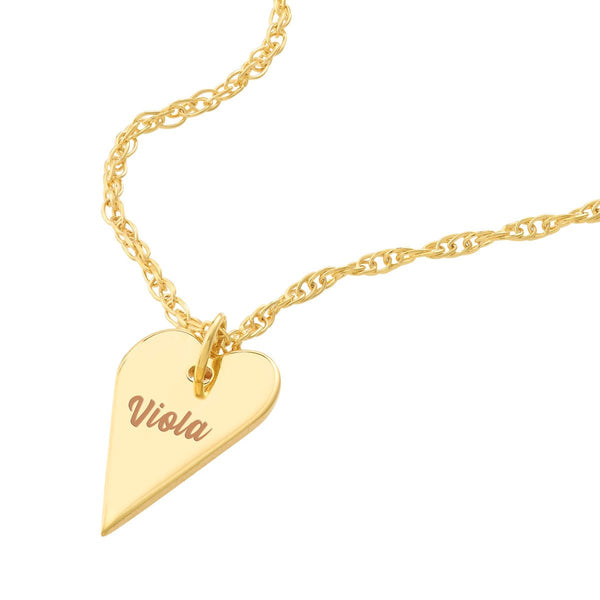 Birmingham Jewelry - 14K Yellow Gold So You Mini Engravable Heart Adj Necklace - Birmingham Jewelry