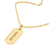 Birmingham Jewelry - 14K Yellow Gold So You Mini Engravable Hexagon Adj Necklace - Birmingham Jewelry