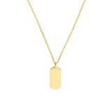 Birmingham Jewelry - 14K Yellow Gold So You Mini Engravable Hexagon Adj Necklace - Birmingham Jewelry