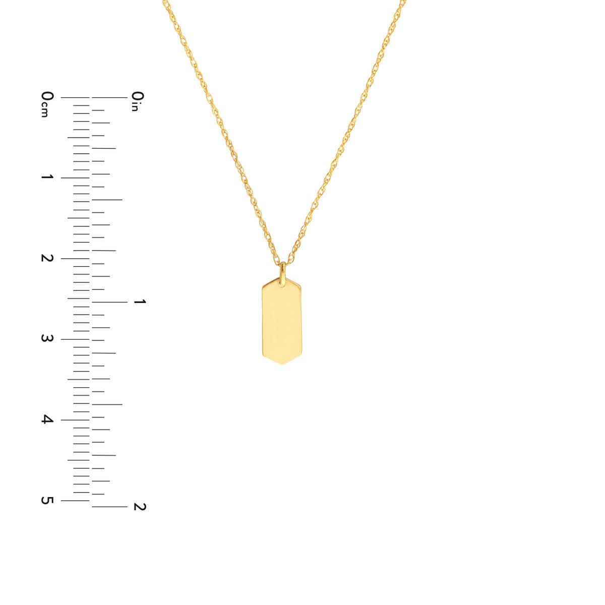 Birmingham Jewelry - 14K Yellow Gold So You Mini Engravable Hexagon Adj Necklace - Birmingham Jewelry