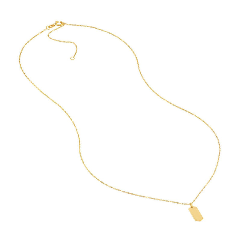 Birmingham Jewelry - 14K Yellow Gold So You Mini Engravable Hexagon Adj Necklace - Birmingham Jewelry