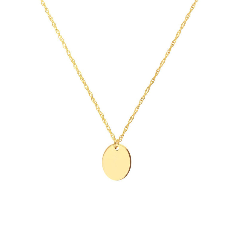 Birmingham Jewelry - 14K Yellow Gold So You Mini Engravable Oval Adjustable Necklace - Birmingham Jewelry