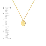 Birmingham Jewelry - 14K Yellow Gold So You Mini Engravable Oval Adjustable Necklace - Birmingham Jewelry