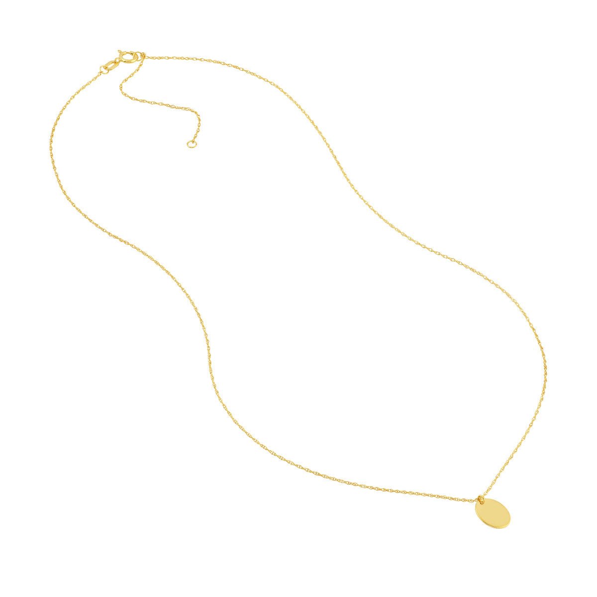 14K Yellow Gold So You Mini Engravable Oval Adjustable Necklace Birmingham Jewelry Necklace Birmingham Jewelry 