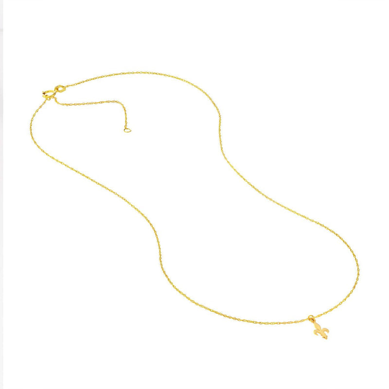 Birmingham Jewelry - 14K Yellow Gold So You Mini Fleur De Lis Adj Necklace - Birmingham Jewelry