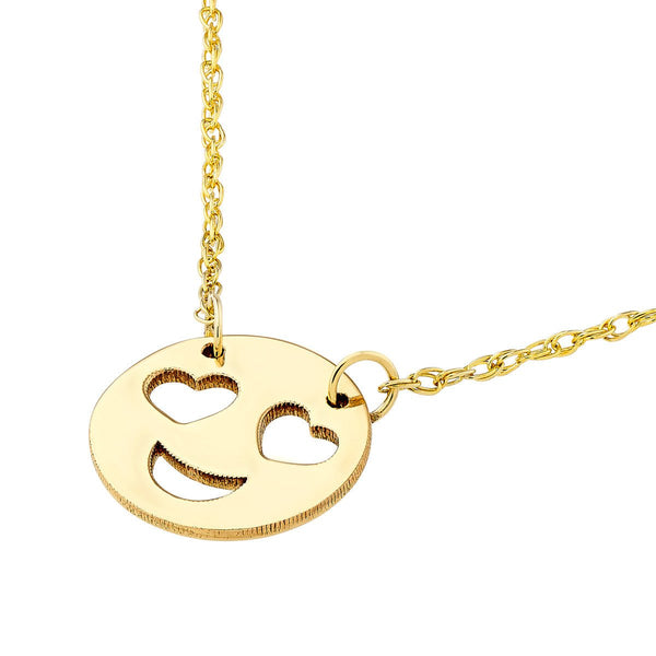 Birmingham Jewelry - 14K Yellow Gold So You Mini Heart Face Adjustable Necklace - Birmingham Jewelry